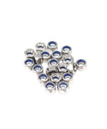35 Pack M5 Self Locking Nylon Insert Nuts 0.8mm Pitch 5mm Height Stainless Steel Lock Nuts For Wheels 3D Printer Bike shown.