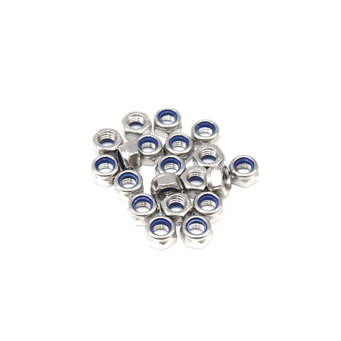 Locking Nuts Set For M6 1.0mm Pitch Nylon Inserted Nylock Nuts 304 Stainless Steel Self Locking For Wheels And Bike Brakes