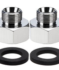 Heavy Duty Water Line Adapter Workhorse 1/2 Inch Female To 3/8 Inch Male Brass Fitting with rubber gaskets included.