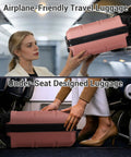 Kono 15'' underseat luggage, nude/rose pink, anti-scratch PC+ABS hardshell, airline-approved with smooth spinner wheels