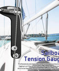 Rugged Sailboat Rigging Tension Gauge With Pro Grade Analog Dial mounted on sailboat mast for secure cable adjustments