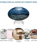 Moon Night Cabinet Knobs 1.1 Inch Stainless Steel Drawer Handles with moonlit design for kitchen cabinets and dressers.