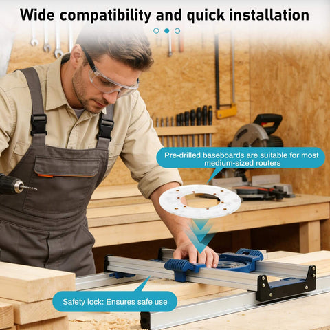 Man using Pro Grade Slab Flattening Jig For Woodworking Routers, Effortless Surface Flattening For Wood Slabs, Tabletops