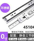 Stainless Steel Drawer Slide Rail Set Two Pack 10 Inch Three Section Track Ball Bearing Silent Drawer Sliders