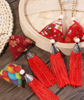 10 Pack Mugwort Triangle Sachets With Tassels Dragon Boat Festival Zongzi Shape Home Decor Bags Premium Cotton Fabric