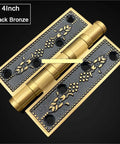 Heavy Duty Solid Brass Door Hinges 4 Inch Or 5 Inch Thick 4mm Wood Gate Bearing Silent With Screws Black Bronze Finish