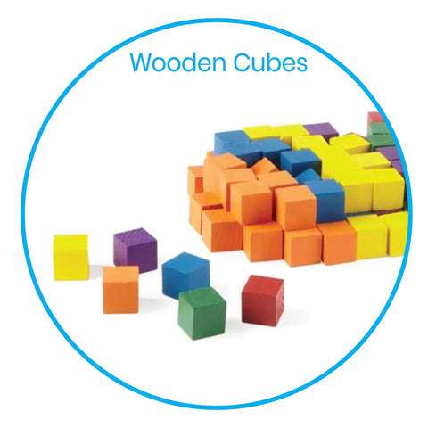 Wood Counting Cubes For Kids 1 Inch Blocks Pack Of 100 In Six Colors For Preschool And Classroom Math Learning