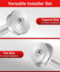 10 Piece Bearing Press Kit With Seal Driver And 9 Adapters showing tapered and flat sides for installations