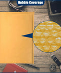25 Pack Kraft Bubble Mailers 9.5x13.5 Inch Large Padded Self Seal Shipping Envelopes Tear Resistant And Eco Friendly Recyclable Mailers for Safe, Secure Parcel Handling, showing interior bubble padding and Kraft exterior on a wooden desk.