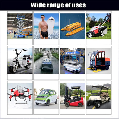 Wide range of uses including electric scooters, drones, cleaning robots, and electric vehicles for various applications.