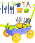 Garden Wagon And Tools Toy Set For Kids 15 Pcs Outdoor Sand Beach Play Set Toddlers 1 3 Tough All Weather Durable Plastic