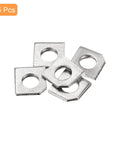 Beveled Square Washers For M8 Bolts, 304 Stainless Steel, 18x18mm Outer, 3.8mm Thick, 8mm Hole, 15 Pack shown in a stack