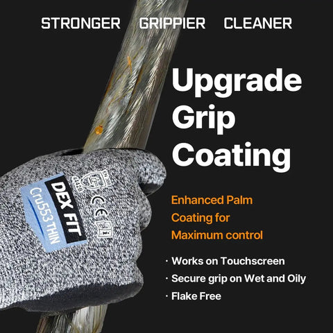 Extreme Cut Resistant Gloves Level 5 ANSI EN 388 Protection Non Slip Power Grip Thin Lightweight Fit in use gripping metal