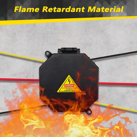 Black Open Splice Junction Box 8 Pack With Cover No Fuss Easy Install Wire Electrical Splice Box Flame Retardant V0 Rated
