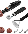 Shop Ready Heavy Duty Air Tire Buffer Kit Includes 2500 Rpm Pneumatic Grinder tools, buffing pads, scraper, and roller for tire service.