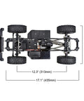 Top view of Fully Assembled RC Chassis With Wheels For 1/10 Crawler SCX10 II 90046 90047 Upgrade Kit Metal Frame Ready To Bolt In