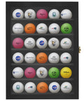 Lockable Wall Mount Golf Ball Display Case Holds Up To 35 Balls With Polished Plexiglass Circle Shelves Durable Black Finish