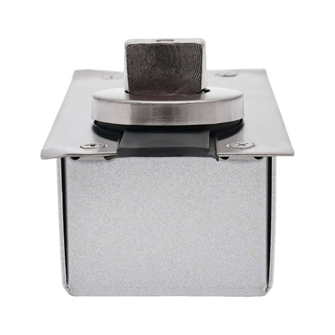 Front view of silver Beefy Hidden Door Hinges With 360 Degree Pivot for secret doors, featuring high load bearing and invisible design.