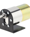12V DC High Torque Gear Motor With Eccentric Output Shaft For Smooth Oscillation And Vibration, Beefy 5 RPM Low Speed Drive, 37GB520 Gearbox Reduction, Durable Mounting Bracket Included For DIY Robotics And Projects, metal motor with bracket