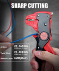 2 In 1 Wire Stripper And Cutter Quickstrip Tool Pro Grade Adjustable Wire Stripping Tool in use on blue wire