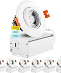 3 Inch Adjustable Led Gimbal Recessed Light With Junction Box 3 Color Selectable 3000K 4000K 5000K 8W Equates To 50W 6 Pack