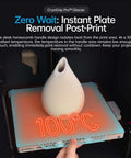 CryoGrip Pro Glacier Panda Double Sided Build Plate For Bambu Lab with vase and heat display at 100°C in 3D printer