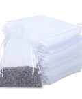 White Organza Drawstring Bags 100 Pack 3x4 Inch Small Sheer Gift Bags For Jewelry Wedding Favors Party Gifts Candy Packaging