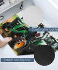 Go-To Farm Tractor Style Diatom Mud Quick Dry Bath Mat on bathroom floor, showing rubber non-slip sole and comfortable foot feel.
