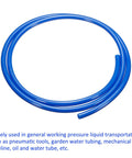 Blue PU tubing coil, 5mm ID x 8mm OD, 4 ft long, for versatile pneumatic and water use