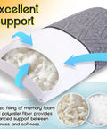 Go To Travel Pillow For Sleeping On The Go Memory Foam Small Pillow with mixed filling and breathable cover detail