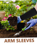 Heavy Duty Thorn Protective Arm Sleeves Cut Resistant Guard For Farm Chores And Yard Work Built Different With Elastic Comfort Fit Slash Proof Forearm Shield For Landscaping Crews And Backyard Bosses while planting flowers in garden.