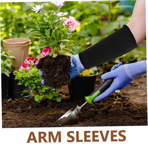 Heavy Duty Thorn Protective Arm Sleeves Cut Resistant Guard For Farm Chores And Yard Work Built Different With Elastic Comfort Fit Slash Proof Forearm Shield For Landscaping Crews And Backyard Bosses while planting flowers in garden.