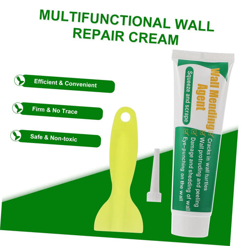 DIY Self Adhesive Wall Repair Cream Kit With Quick Drying Paste For Cracks And Holes 2 Pack Mending Set With Scraper