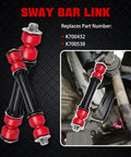 Front Beefed Up Sway Bar End Stabilizer Links With Bushings For Escalade ESV EXT 2007 Through 2013, Avalanche 2007 Through 2013, Silverado 1500, Sierra 1500, Suburban 2007 Through 2014, Tahoe Yukon 2007 Through 2016 Stabilizer Link Kit, red and black