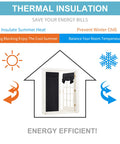 French Door Curtains No Drill Easy Install Privacy Blackout Shade Energy Saving For Kitchen Dining Nursery Bathroom Window Tie Up Panel 26 By 72 Inches Black One Panel installed on a door.