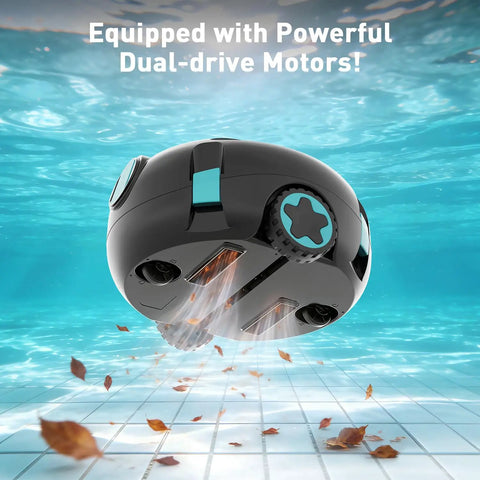 Cordless Robotic Pool Cleaner With Dual Suction And 130 Minute Runtime Self Parking Lightweight cleaning pool floor