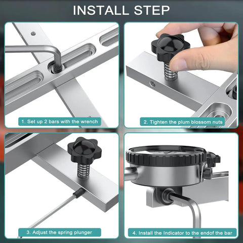 Installation steps for Table Saw Dial Indicator Gauge 0 To 1 Inch With 0.001 Inch Precision, Your Quick Tune Up Alignment Tool.