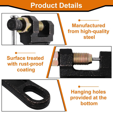 Beefy Motorcycle Chain Breaker Tool For 420 428 520 525 528 530 Roller Chains Universal Chain Link Removal Tool details