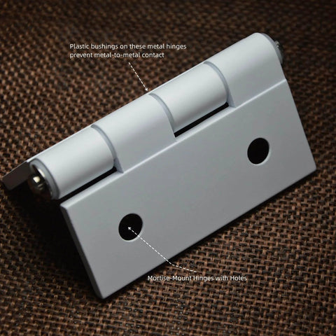 Whisper Quiet Two Point Five Inch Aluminum Door Hinges Four Pack For Cabinets Windows And Furniture Doors With Plastic Bushings
