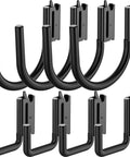 Heavy Duty E Track Hooks Set Built Tough, 8 Piece J Hook And Double Hook Steel Hangers For 2 Inch And 4 Inch Rails