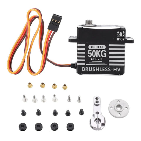Bad Boy Brushless Digital Servo Featuring Legit Rock Solid Metal Gears And Knockout Torsion Power crafted for demanding RC steering applications, 50KG torque.