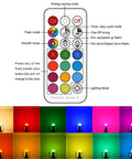 Remote for Color Changing PAR16 LED Light Bulbs With Remote Control Dope RGB Colors, color options display, 12 hues visible