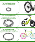 12 Piece Bike Wheel Ball Bearings And Retainer Cages Set In Three Sizes shown with bicycle applications and descriptions