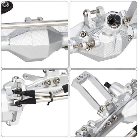 Beefed-Up 1 By 10 RC Portal Axle Set With BTA Servo Mount For Capra 1.9 UTB LCG Cheater Rig, CNC Aluminum Housing Close-Up