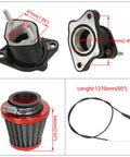 PZ27 Carburetor Kit for 125cc 150cc 200cc 250cc 4 Stroke Engines Bolt On With Throttle Cable Assembly Fits Dirt Bikes ATVs