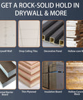 Image showing surfaces supported by Heavy Duty Self Drilling Drywall Anchor Kit With 81 Pieces In Three Sizes Holds 100 Lbs Plus Upgraded 2025 Metal Wall Anchors And Screws For TV Mounts Cabinets And Shelves No Drill Required Organized By Size.