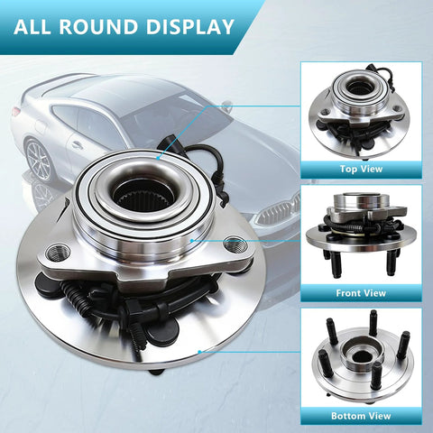 Front Wheel Hub Bearing Assembly For 2009 2010 2011 Ram 1500 Pickup, 5 Lug With ABS, Direct Fit Replacement Hub Kit, Premium Quality, 2 Pack