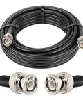 RG8X BNC Male To BNC Male Coax Cable 25Ft 50 Ohm Ultra Low Loss For Antenna RF Radio with BNC connectors and coiled cord