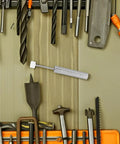 Soft Close Trash Can Damper Piston Kit For Home Kitchen Office, quiet hinge mechanism surrounded by tools on workbench.