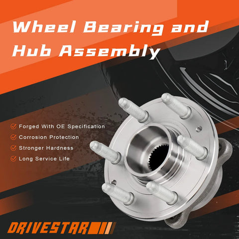 Front Left And Right Wheel Bearing And Hub Assembly For 2015 2021 Chevrolet Colorado And 2015 2021 GMC Canyon With 6 Lug ABS